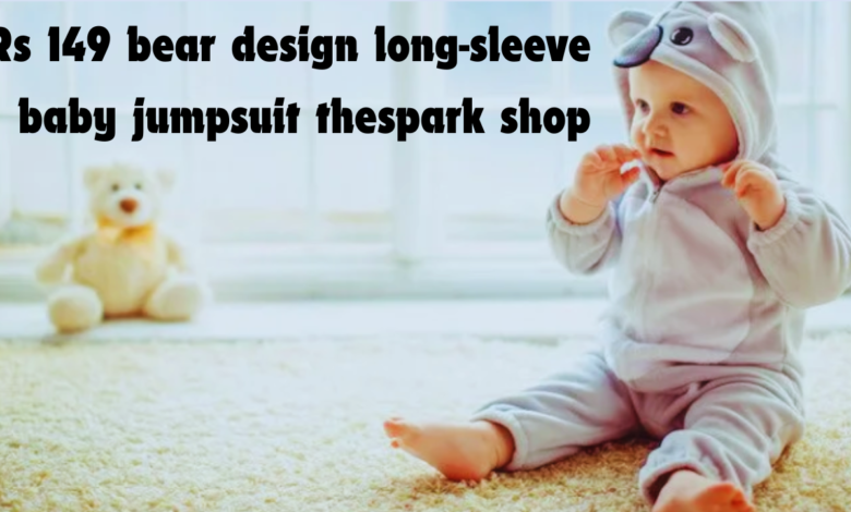 rs 149 bear design long-sleeve baby jumpsuit thespark shop